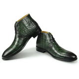 Men's Elegant Handmade Ankle Boots Genuine Leather Luxury Designer Spring Autumn Footwear Pointed MartLion   