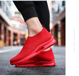 Men's Shoes for Sneakers Summer Breathable Women's Light Flat Non-slip Casual Walking Sports Lazy Red MartLion   