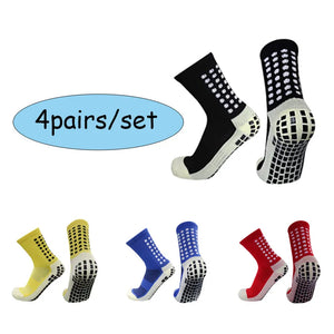 4 pairs Anti-slip Soccer Socks Men's Women Outdoor Sport Grip Football Socks antideslizantes de futbol MartLion   
