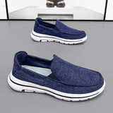 Slip On Canvas Shoes Men's Winter Plush Warm Non-Leather Casual Shoes Homme Moccasins MartLion Blue(No plush) 52 