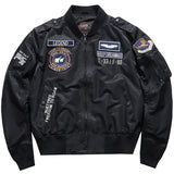 Men's Spring Hip Hop Tactical Army Military Motorcycle Jacket Ma-1 Aviator Pilot Cotton Coats Baseball Bomber MartLion Black S 