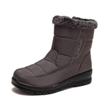 Faux Fur Warm Snow Boots Waterproof Casual Shoes Anti-slip Vulcanised Shoes Walking Women MartLion GRAY 36 