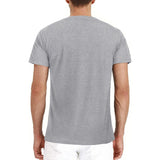 Summer Henley Collar T-Shirts Men's Short Sleeve Casual Tops Tee Solid Cotton Mart Lion   