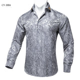 Men's Dress Shirts Black Gold Long Sleeve Formal Button-Down Collar Social Slim Fit Shirt Spring Casual Blouse MartLion   