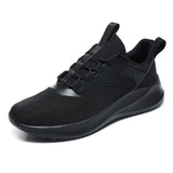 Casual Mesh Shoes Men's Lace Up Sneakers Lightweight Non-Slip Running Breathable Mesh MartLion black 39 