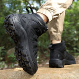 Men Platform Boots Outdoor Waterproof Casual Sneakers Working Men Ankle Boots Hiking Safety Shoes Mens Athletic MartLion   