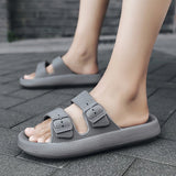 Women Slippers Adjustable Buckle Thick Platform Sandals Beach Shoes Bathroom Slipper Soft EVA Flat Sole Slides MartLion   