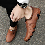 Genuine Leather Luxury Men's Octopus Casual Loafers Dress Formal Moccasins Footwear Driving Sandals Shoes MartLion   