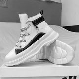 Autumn Men's Casual Sneakers Leather Platform Ankle Boots High-top Basketball Trainers Breathable Sport Shoes Mart Lion   