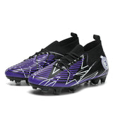 Football Boots Men's Kids Soccer Shoes Field Soccer Cleats Outdoor Anti Slip Football Crampons Ag Tf Mart Lion Purple cd Eur 38 