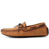 Genuine Leather Men's Casual Shoes Luxury Loafers Moccasins Non-slip Driving MartLion Brown 48 