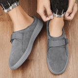 Fujeak Lightweight Casual Cotton Shoes Warm Home Walking Non slip Vulcanized Large Classic Slippers plush Men's MartLion   