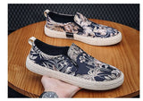  Men's Casual Shoes Summer Breathable Fabric Slip-on Loafers Street Trend Flower Print Fisherman Mart Lion - Mart Lion