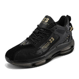 Fujeak Men's Casual Shoes Tenis Luxury Trainer Race Sneakers Breathable Running Mart Lion Black 39 