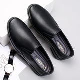 Summer Slip-on Casual Leather Loafers Men's Soft Driving Shoes British Style Flats Walking Comfort Wedding MartLion   