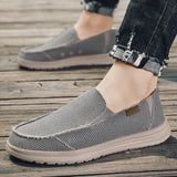 Summer Denim Canvas Men's Breathable Casual Shoes Outdoor Non-Slip Sneakers Driving Shoes Men's Loafers MartLion Gray 1223 41 