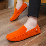 Suede Leather Penny Peas Loafers Men's Women Boys Driving Shoes Moccasins Slip on Flats Designer Loafers Pink MartLion   