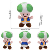 Kawaii Mario Bros Ice Fire Flower Anime Figure Soft Plush Toy Cute Koopa Troopa Boo Red Toad Peluche Dolls Gift MartLion Green Toad  