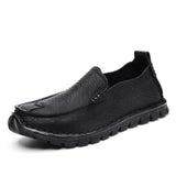 Handmade Leather Men's Casual Shoes Loafers Breathable Leather Flats Slip On Moccasins Tooling Driving Loafers MartLion black 10 