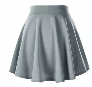 Summer Basic Skirts Women Shorts Mini Elastic Pleated Skirts  Waist Bubble Sun Skirts MartLion GRAY M 