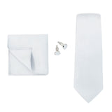 Solid Colors Ties Handkerchief Cufflink Set Men's 7.5cm Slim Necktie Set Party Wedding Accessoreis Gifts MartLion THC-37E  