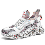 Graffiti Running Shoes Men's Sock Jogging Sports Design Sneakers Mesh Breathable Walking Footwear Mart Lion 3010black 6.5 