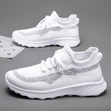 Light Casual Running Shoes Men's Unisex Comfot Mesh Sock Sneakers Women Summer Breathable Athletic Jogging Walking Mart Lion 450-1white 7 