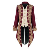 Men's Steampunk Gothic Victorian Jacket Vintage Purple Velvet Tailcoat Medieval Frock Coat Uniform Renaissance Homme MartLion   