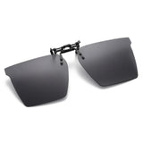 Men's Rimless Clip-on Sunglasses Polarized Polygonal Lens Anti UV400 Glasses for Women Night Vision Driving MartLion black gray Polarized 