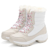 Women Boots Waterproof Snow Boots Warm Plush Winter Shoes Mid-calf Non-slip Winter Female MartLion   