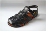 Old nostalgic Braided cowhide handmade gladiator men's sandals summer leather rome outdoorr shoes black brown MartLion black 39 