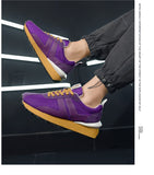 Purple Men's Chunky Sneakers Couple Casual Sneakers Hip hop Streetwear Platform Shoes Breathable Mesh Sports Mart Lion   