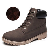 Spring Autumn Women Boots Riding Equestrian Ankle Ladies Platform  Lace-Up Shoes MartLion brown Plus velvet 43 insole 26.5cm 