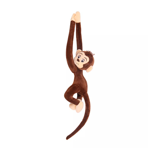 65CM Cute Long-Armed Monkey Shaped Plush Toy Monkey Long Arm Tail Soft Plush Hanging Doll Toy Home Decor Curtains Hanger MartLion Dark Brown  