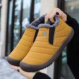 Men's Women Snow Shoes Waterproof Plush Warm Fur Non-slip Slip-on Winter Sneakers Botas Mujer Invierno Outdoor Mart Lion   