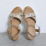 Summer Wedge Sandals for Women Buckle Strap Platform Rome Open Toe Thick Bottom No-Slip MartLion   