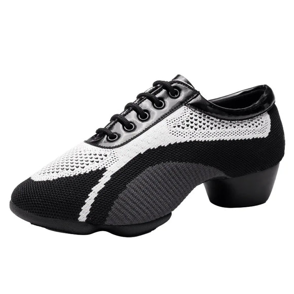 Shoes for Women Latin Indoor Outdoor Soft Sole Ballroom Dance Training Tango MartLion Black and white 35 