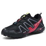 Men's Hiking Shoes Water Resistance Outdoor Sneakers Non-Slip Lightweight Trail Running Camping Breathable Climbing Travel Mart Lion JD2-Black Red CN 39