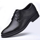 Men's Leather Shoes Dress Shoes All-Match Casual Shock-Absorbing Footwear Wear-Resistant Mart Lion Style 1 Black 37 