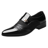 Former Men's Shoes Black Leather Luxury Party Office Casual Loafers Zapatos De Vestir Hombre Mart Lion Black 38 China