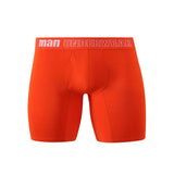 Men's Boxer Shorts Mid Waist Panty Underwear Seamless Bamboo Fiber Boxers Open Crotch Panties MartLion Orange 6XL 
