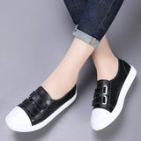 Summer White Women Shoes Moccasins for Genuine Leather Flats Hollowed Breathable Loafers Soft Casual Flat MartLion Black-1 35 insole 22.5cm 