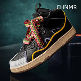 Men's Casual Shoes Round Toe Lightweight Platform Outdoor Trendy All-match Breathable High Top Spring Autumn Main MartLion   