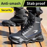 Men's Safety Shoes Work Waterproof Breathable SRA Non-slip EVA Boots steel toe cap MartLion   