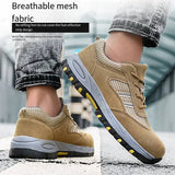 Mens Safety Boots Lightweight Anti-Smash Anti Piercing Steel Toe Work Shoes Summer Construction Site Indestructible Sneakers MartLion