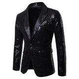 Spring and Autumn Men's Wear Large Casual Dance Sequins Suit Suit Jacket blazers MartLion black S 
