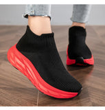 Spring Summer Classic Black Red Socks Shoes Men's Women High-top Trainers Breathable Platform Sneakers MartLion   