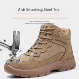 Winter safety shoes warm plush high top work with steel toe cap indestructible safety boots men's work MartLion   