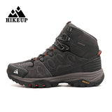 High-Top Men's Hiking Boot Winter Outdoor Shoes Lace-Up Non-slip Outdoor Sports Casual Trekking Waterproof Suede Mart Lion Grey 40 CN