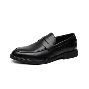 Spring Autumn Designer Men's Dress Shoes Casual England Black Leather Solid Color Loafers MartLion Black 44 